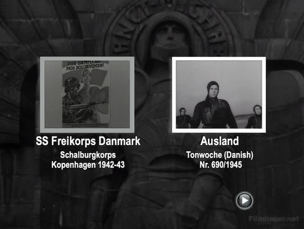 AUSLAND TONWOCHE 690 - 692 1945 Danish - SS FREIKORPS DANMARK 1942-43