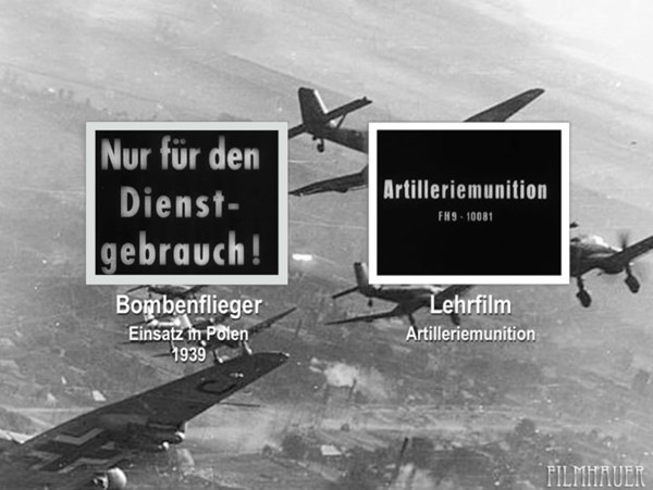 BOMBENFLIEGER EINSATZ IN POLEN 1939 - LEHRFILM ARTILLERIEMUNITION