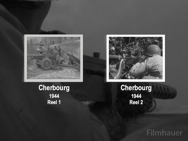 CHERBOURG KAMPFAUFNAHMEN 1944 Spule 1-2