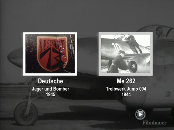 DEUTSCHE JAEGER/BOMBER 45 + LUFTWAFFE LEHRFILM DEUTSCHE FRONTFLUGZEUGE 1943 + LUFTWAFFE LEHRFILM Me-262 MIT TREIBWERK JUMO 004