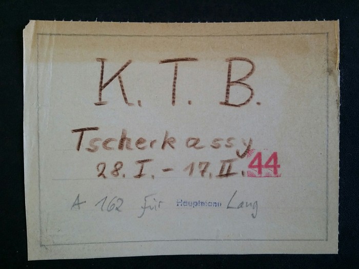 KRIEGSTAGEBUCH: TSCHERKASSY 1944