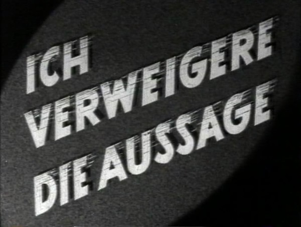 ICH VERWEIGERE DIE AUSSAGE 1939